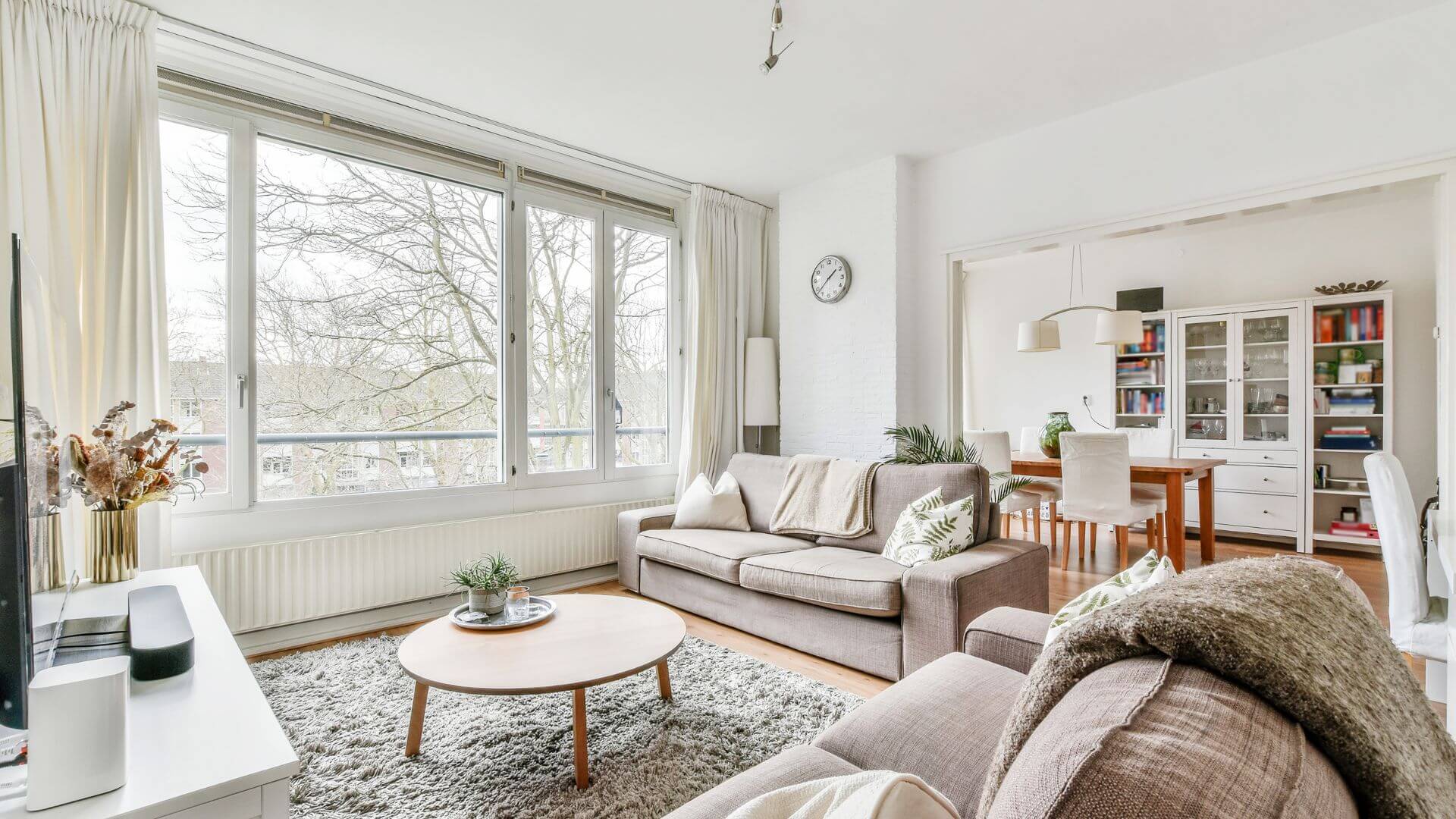 Living room with natural light