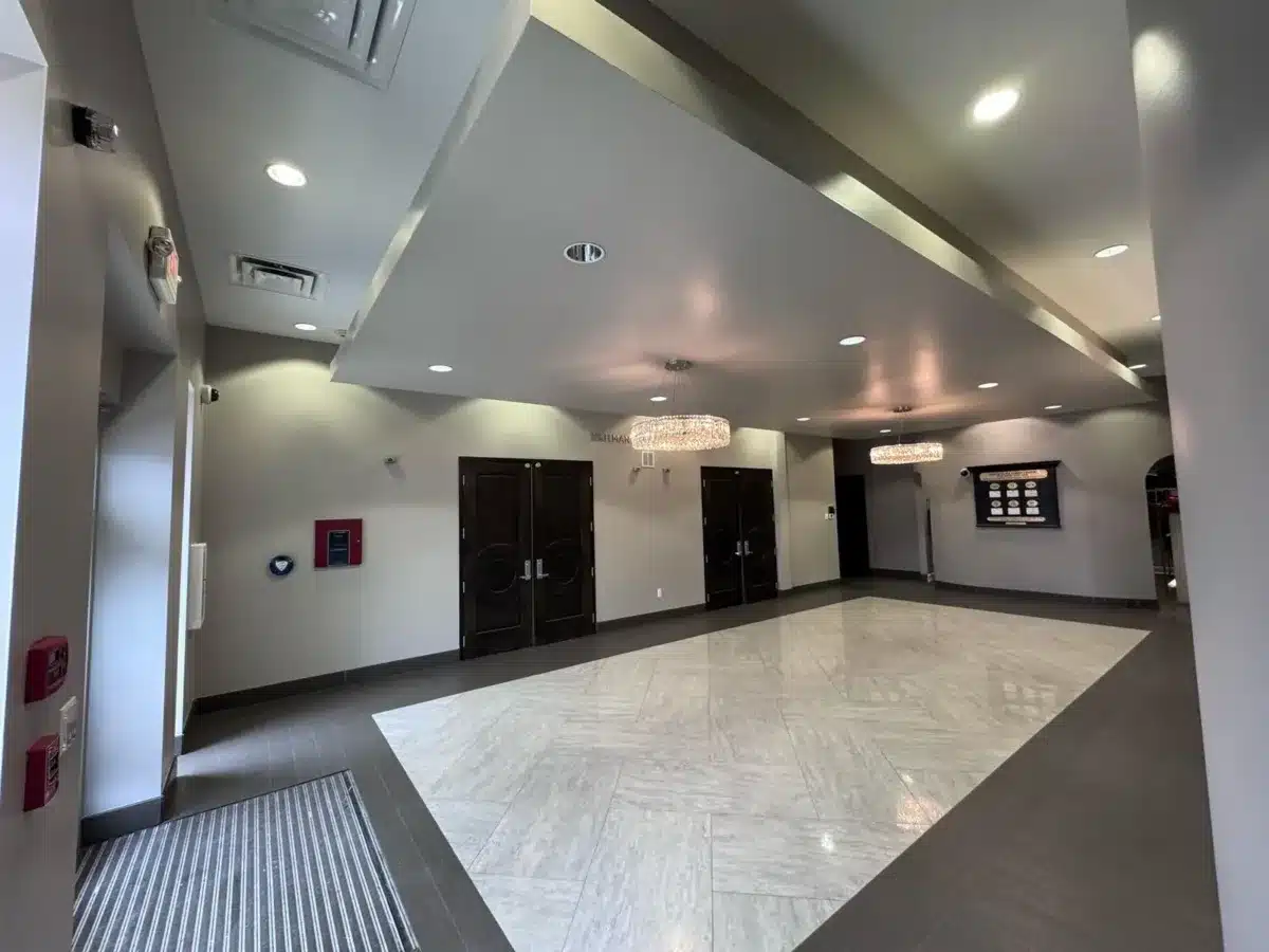Elegant interior repaint with tile and chandeliers — Visual Paint